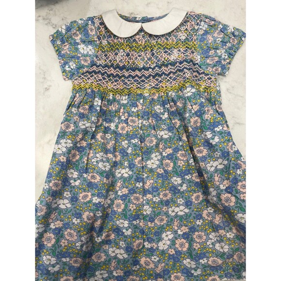 NWT Baby Boden Smocked 6-12 Months Peter Pan Collar Twirl Dress - Picture 1 of 4
